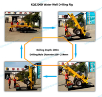 cheap trailer mounted mobile drill equipment KQZ200D 200m water well drilling rig
